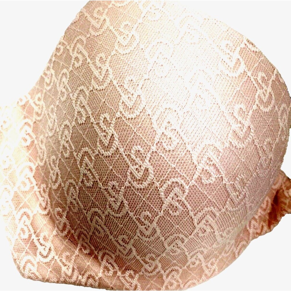 Victorias Secret Bra VS Logo Demi Demi Pink Lace 34C Padded Lined 36014634 Sexy